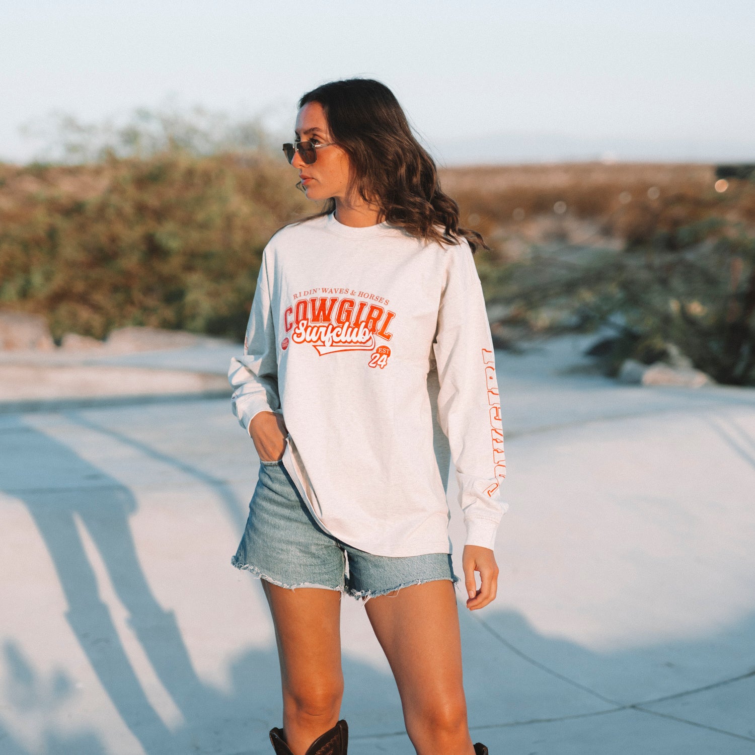 Oversized Unisex Long Sleeve T-Shirt – Cowgirl Surf Club